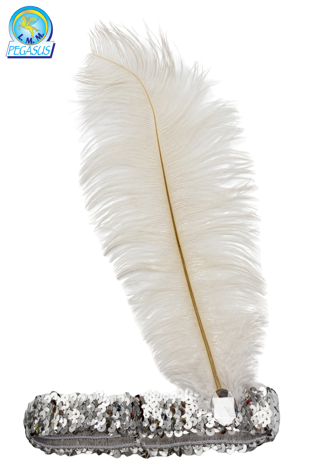 PIUMA CHARLESTON PAILLETTES BIANCO